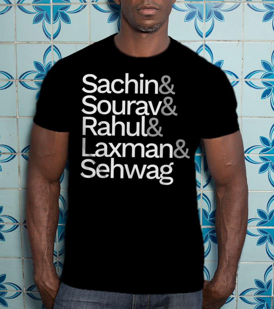 Sachin Sourav Rahul Laxman Sehwag Indian Cricket Team Fan Jersey T-Shirt