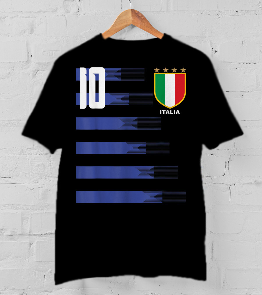 Italia Calcio Soccer Shirt Italian Flag Icon Number 10 T-Shirt