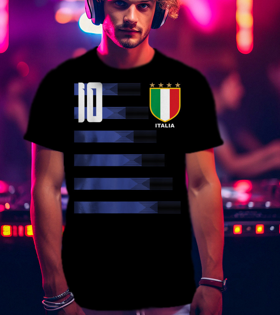 Italia Calcio Soccer Shirt Italian Flag Icon Number 10 T-Shirt