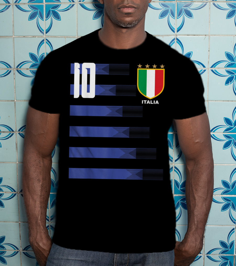 Italia Calcio Soccer Shirt Italian Flag Icon Number 10 T-Shirt