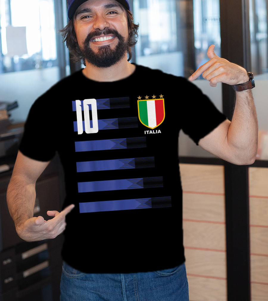 Italia Calcio Soccer Shirt Italian Flag Icon Number 10 T-Shirt