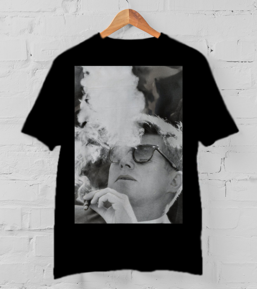 JFK Smoking With Shades John Kennedy Iconic Cigar Image T-Shirt