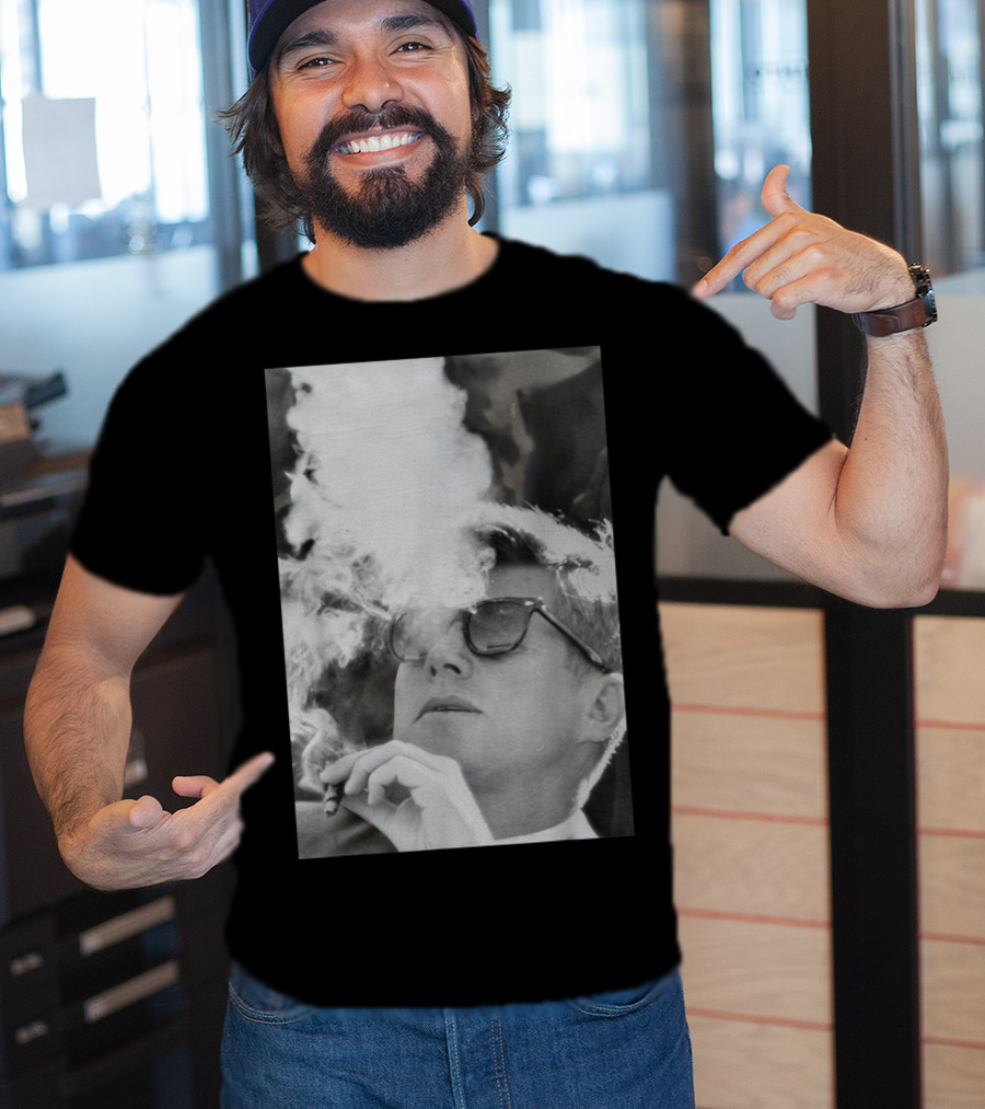 JFK Smoking With Shades John Kennedy Iconic Cigar Image T-Shirt