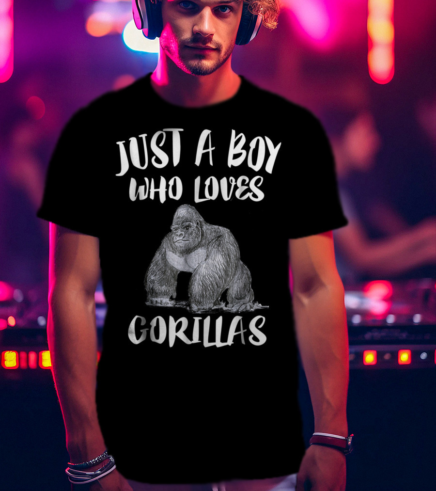 Just A Boy Who Loves Gorillas T-Shirt