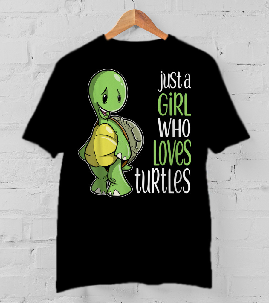 Just A Girl Who Loves Turtles Cute Cartoon T-Shirt
