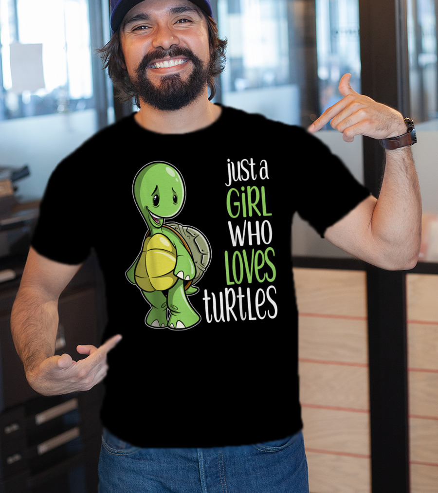 Just A Girl Who Loves Turtles Cute Cartoon T-Shirt