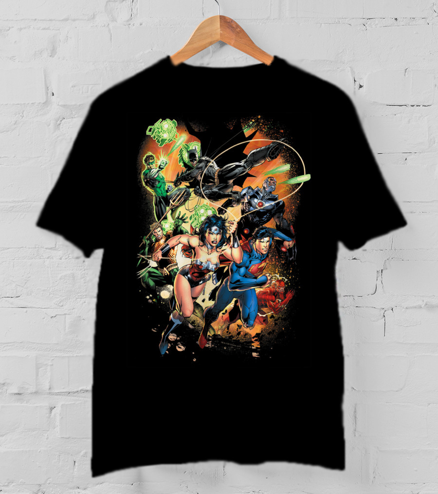 Justice League Battle Ready Heroes In Action T-Shirt