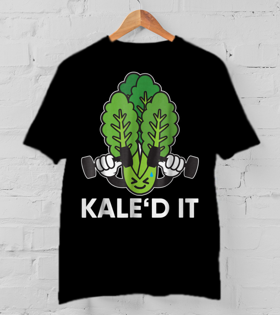 Kale'd It Gym Vegan Power Nailed It Exercise Dumbbell Workout T-Shirt