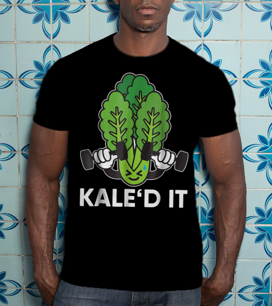 Kale'd It Gym Vegan Power Nailed It Exercise Dumbbell Workout T-Shirt