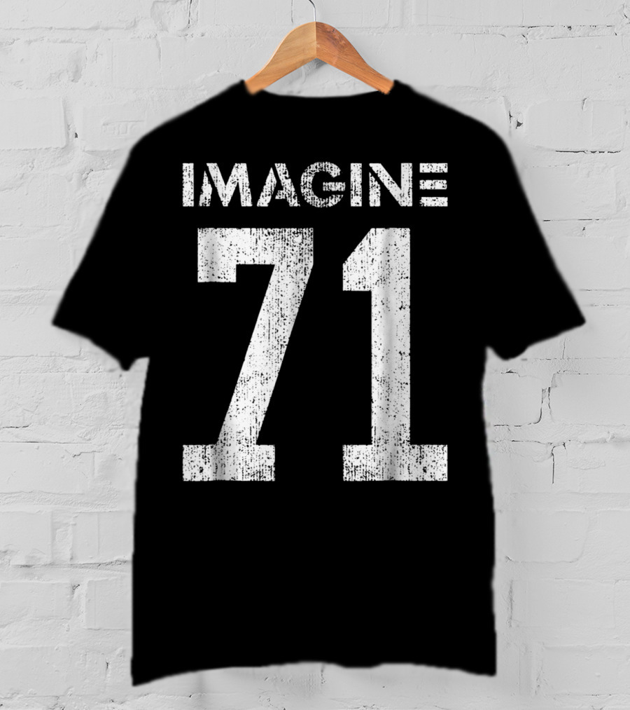 IMAGINE 71 Mens White Retro Style Shirt Sportswear T-Shirt