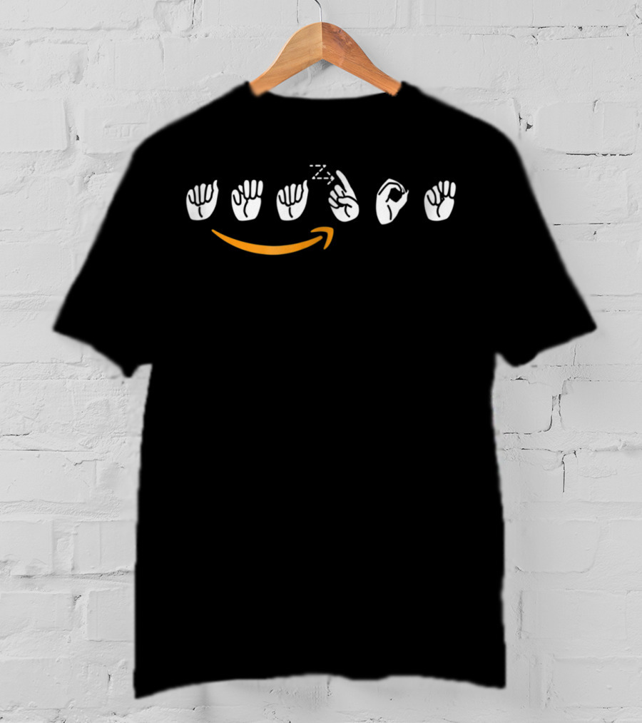 Amazon Logo With ASL Hand Signs T-Shirt