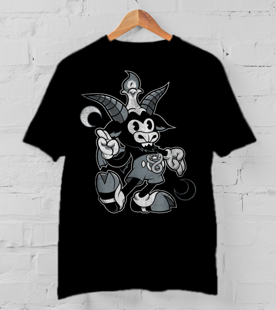 Baphomet Occult Cartoon Goat Character T-Shirt