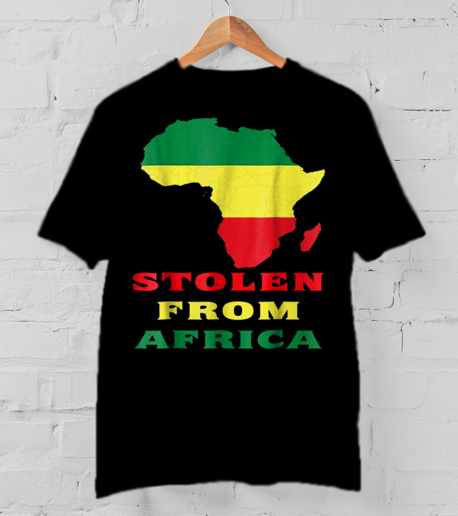 Stolen From Africa Flag Colors Map T-Shirt