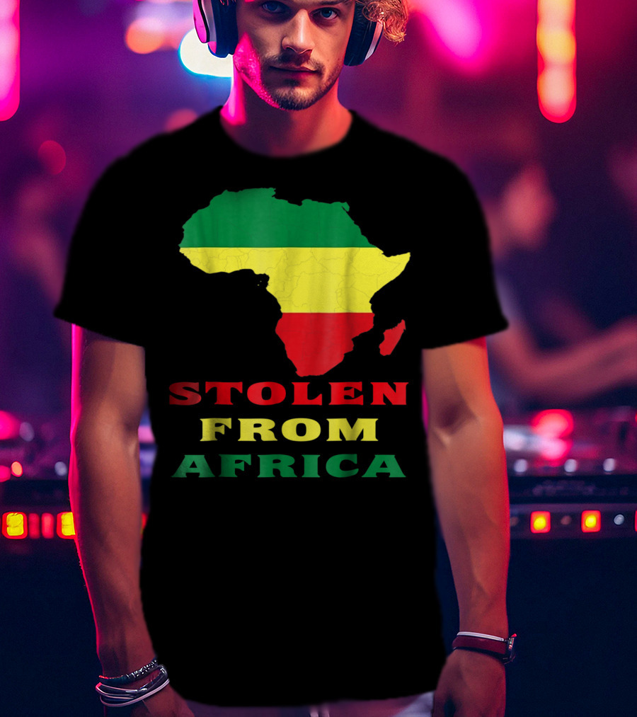 Stolen From Africa Flag Colors Map T-Shirt