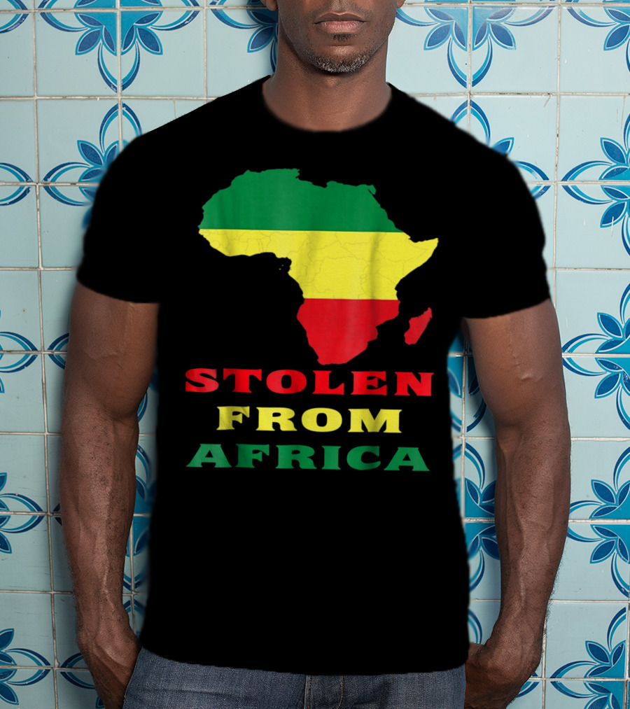 Stolen From Africa Flag Colors Map T-Shirt