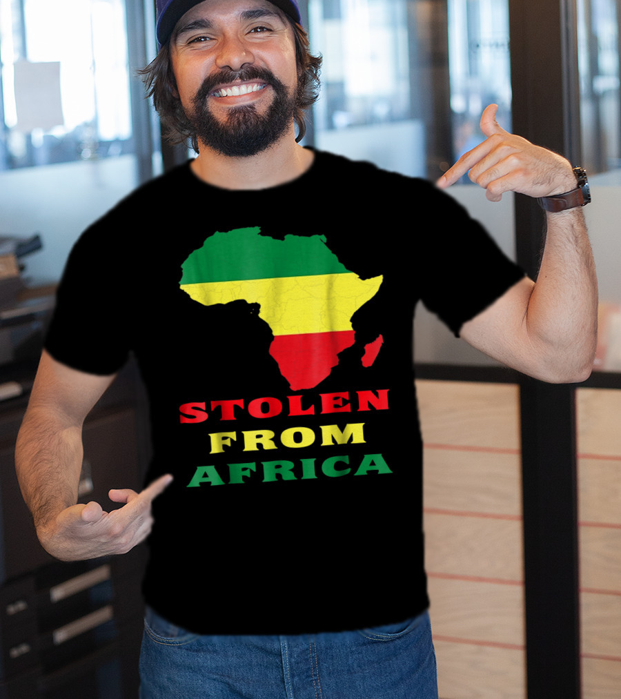Stolen From Africa Flag Colors Map T-Shirt