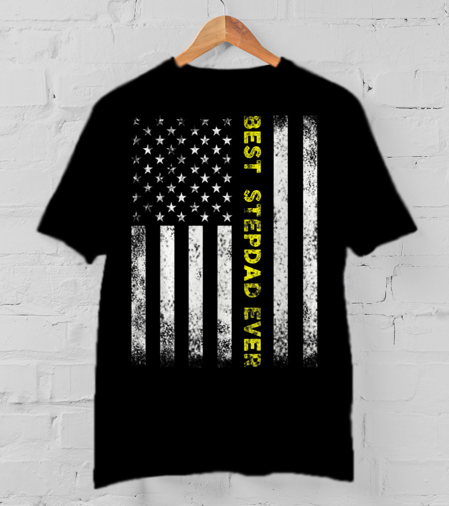 Best Stepdad Ever American Flag T-Shirt