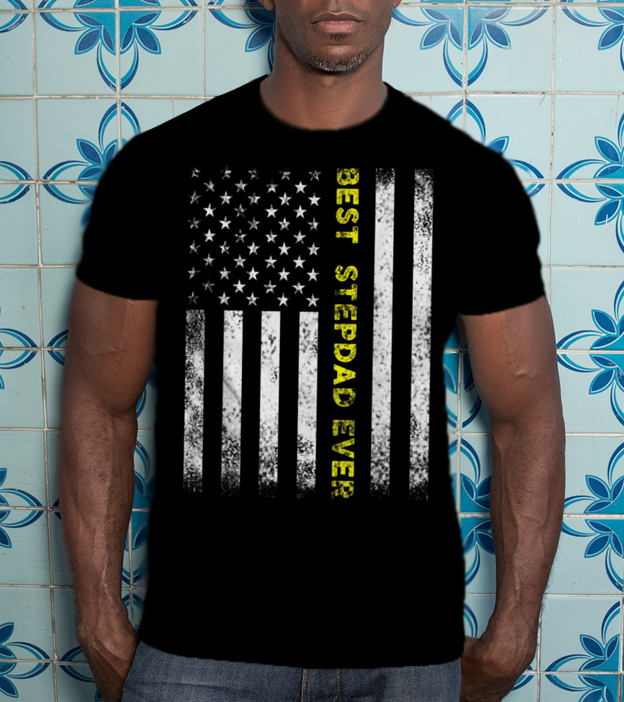 Best Stepdad Ever American Flag T-Shirt