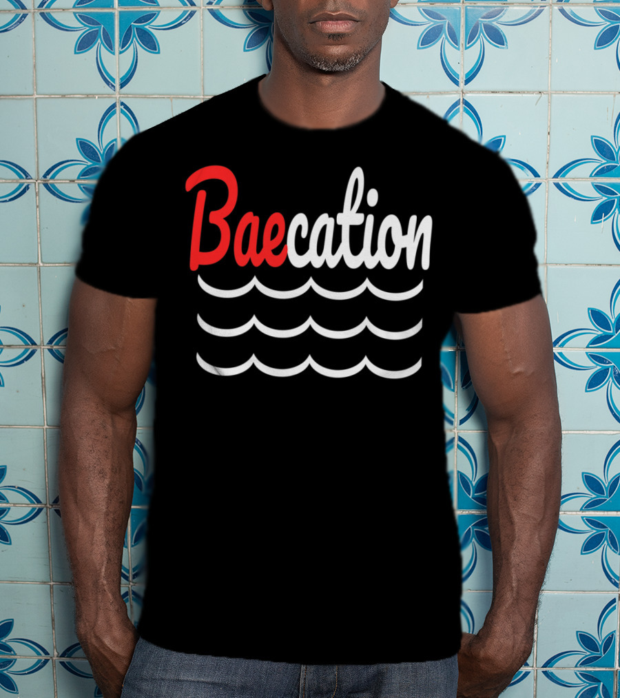 Baecation Waves Design Vacation T-Shirt