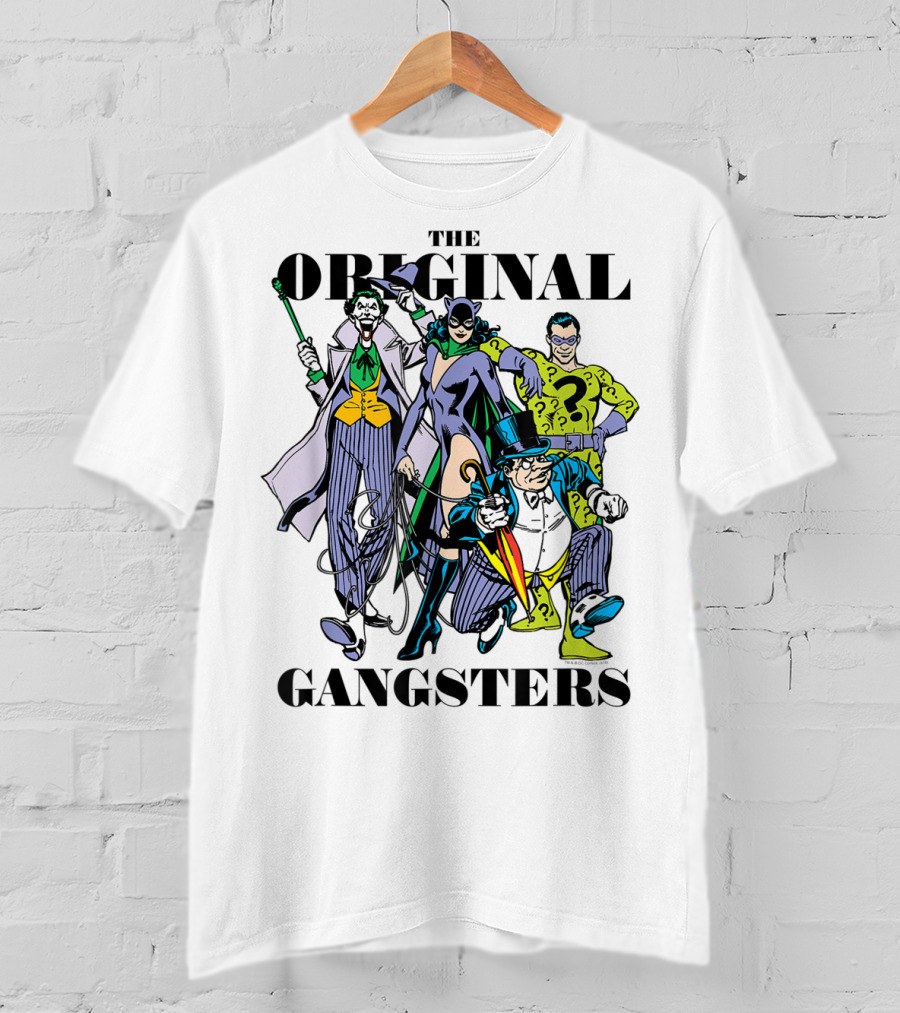 The Original Gangsters Batman Villains Joker Catwoman Riddler Penguin T-Shirt