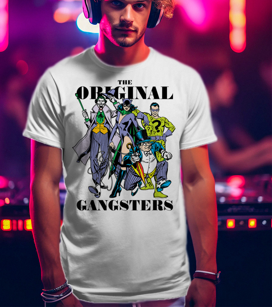 The Original Gangsters Batman Villains Joker Catwoman Riddler Penguin T-Shirt