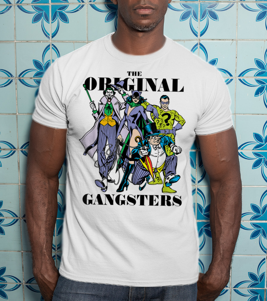 The Original Gangsters Batman Villains Joker Catwoman Riddler Penguin T-Shirt
