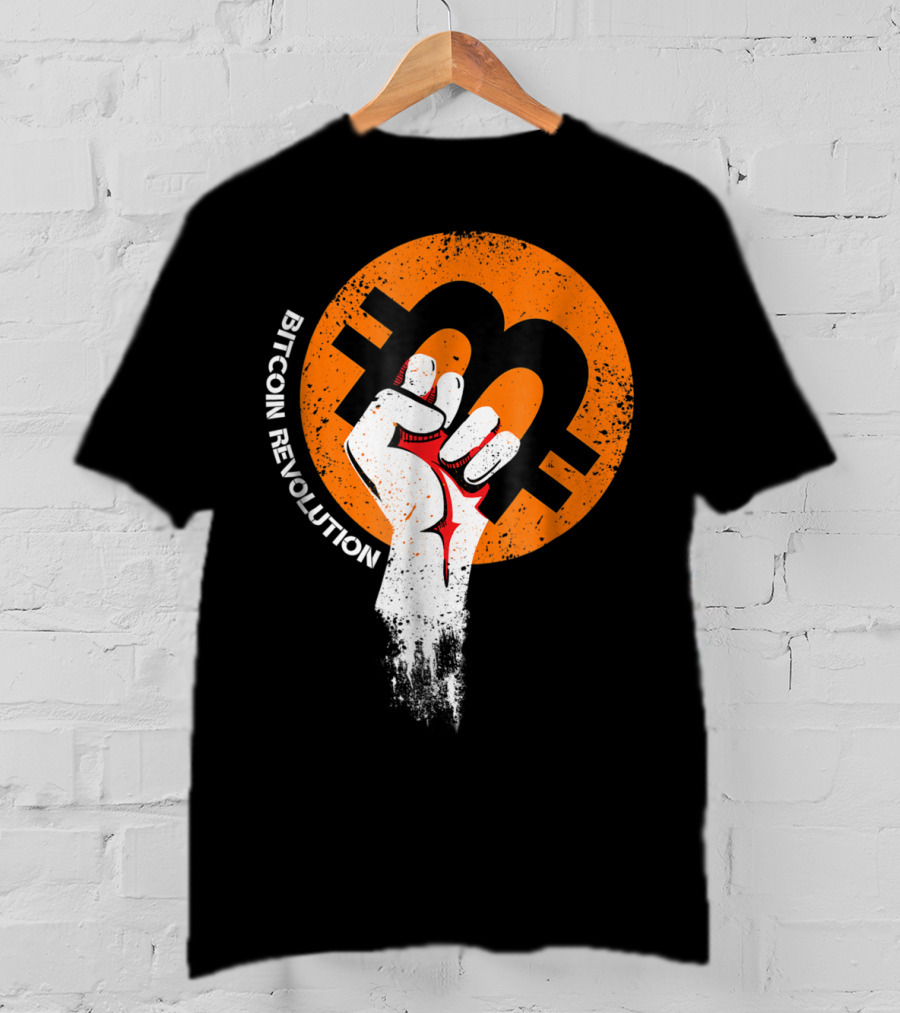 Bitcoin Cryptocurrency BTC Revolution Fist T-Shirt