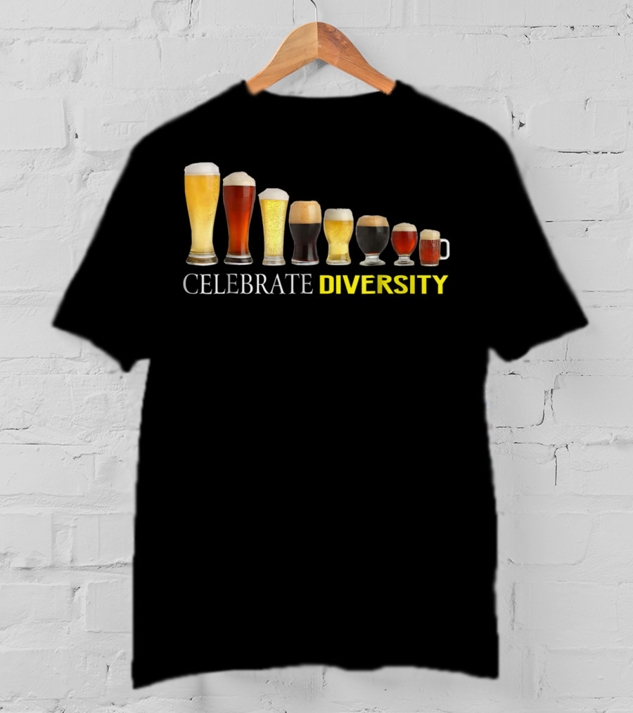 Celebrate Diversity Craft Beer Glasses Collection T-Shirt