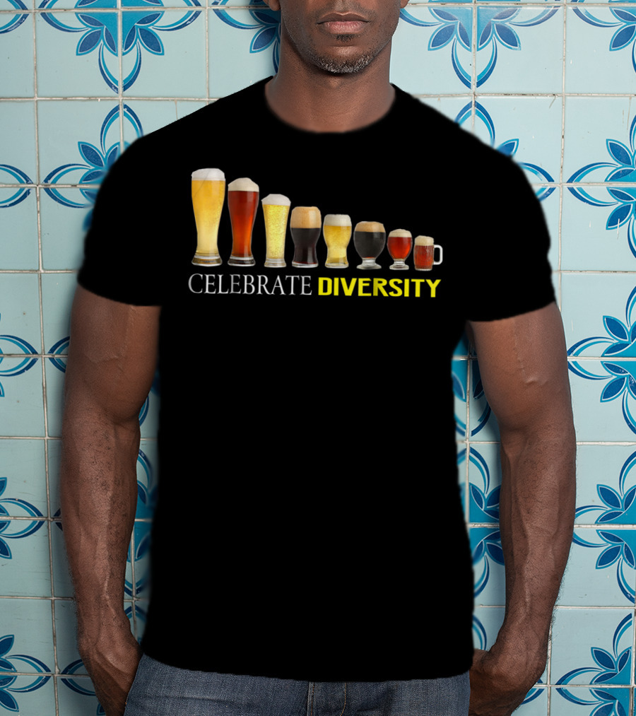 Celebrate Diversity Craft Beer Glasses Collection T-Shirt