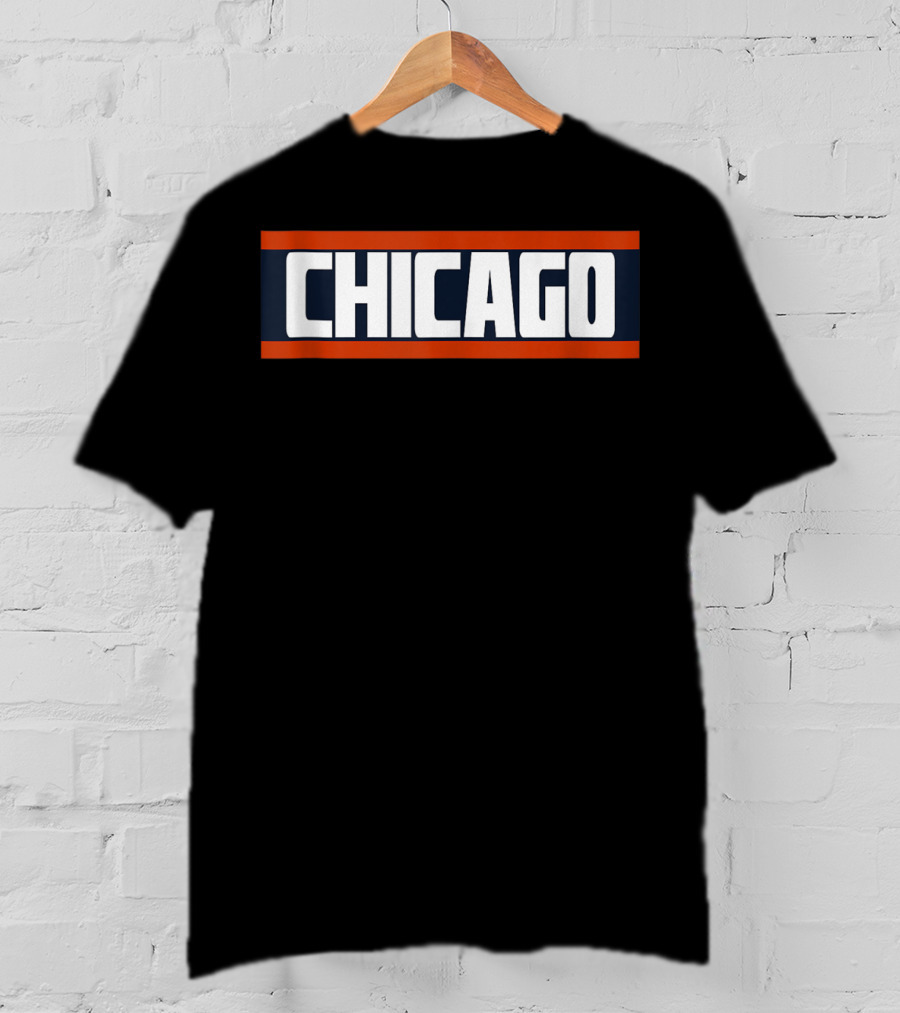 Chicago Bold Orange Blue White Block T-Shirt