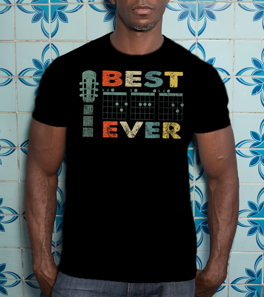 Best Dad Ever Guitar Chords Dad T-Shirt