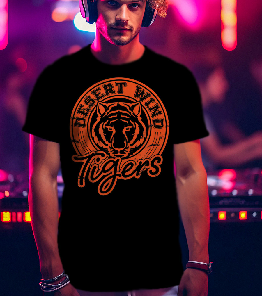 Desert Wind Middle School Tigers Distressed Logo DWMS T-Shirt