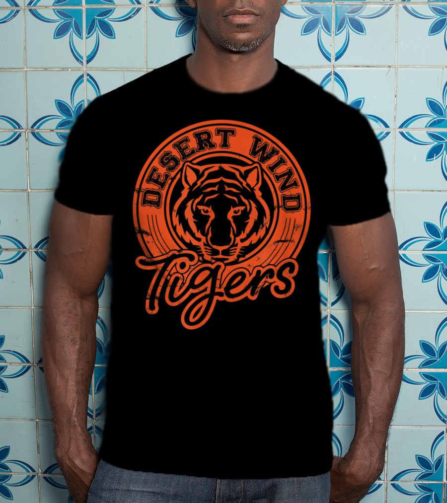 Desert Wind Middle School Tigers Distressed Logo DWMS T-Shirt