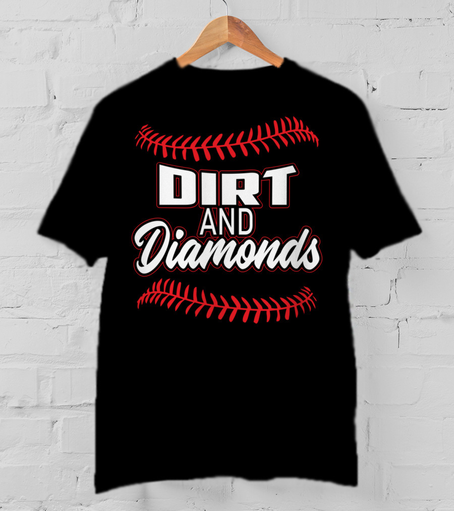 Dirt And Diamonds Baseball Stitching T-Shirt