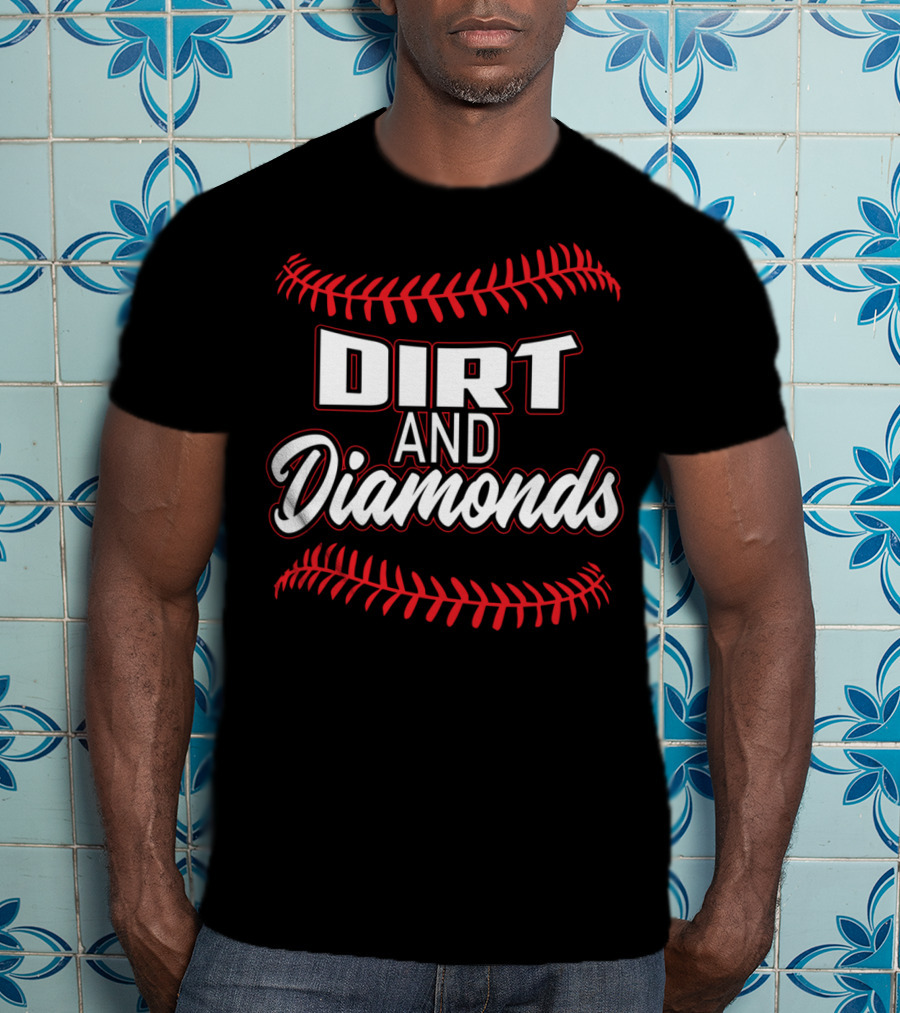 Dirt And Diamonds Baseball Stitching T-Shirt