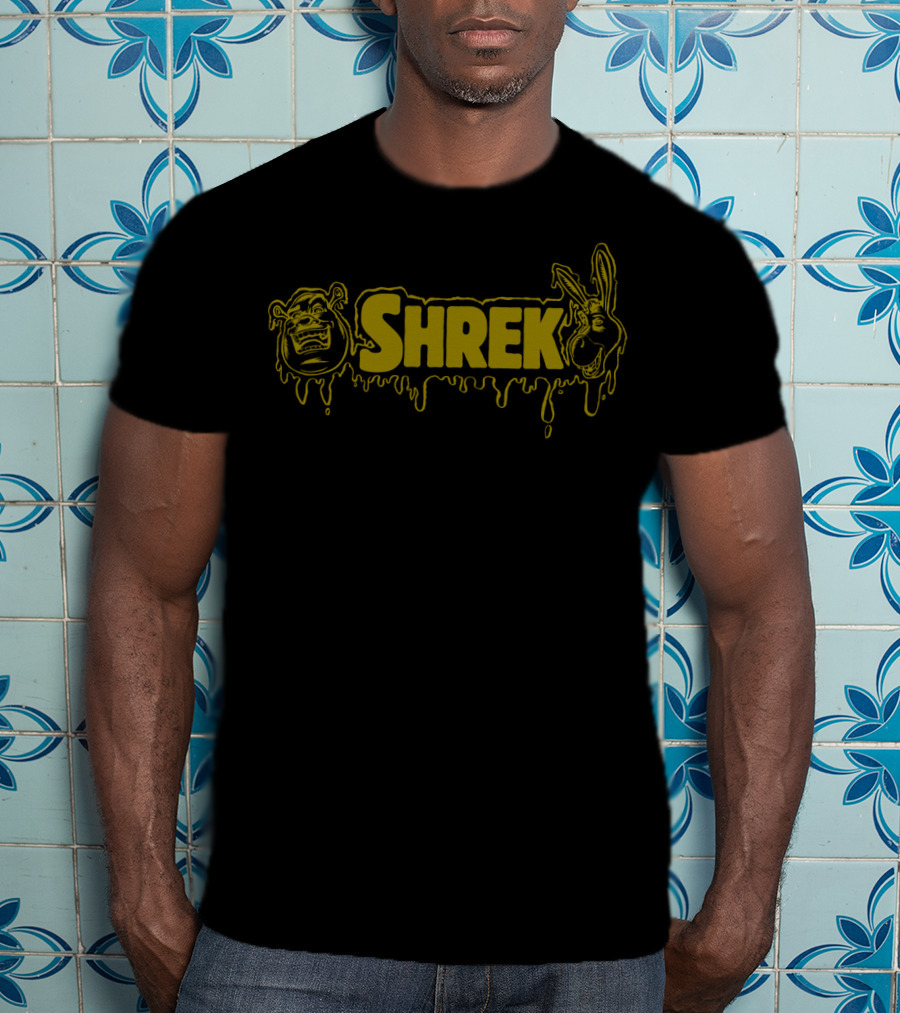 Shrek And Donkey Swapped Faces Dripping Font DreamWorks T-Shirt