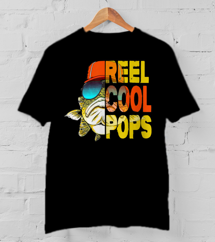 Father's Day Fishing Reel Cool Pops Sunglasses Hat Fish T-Shirt