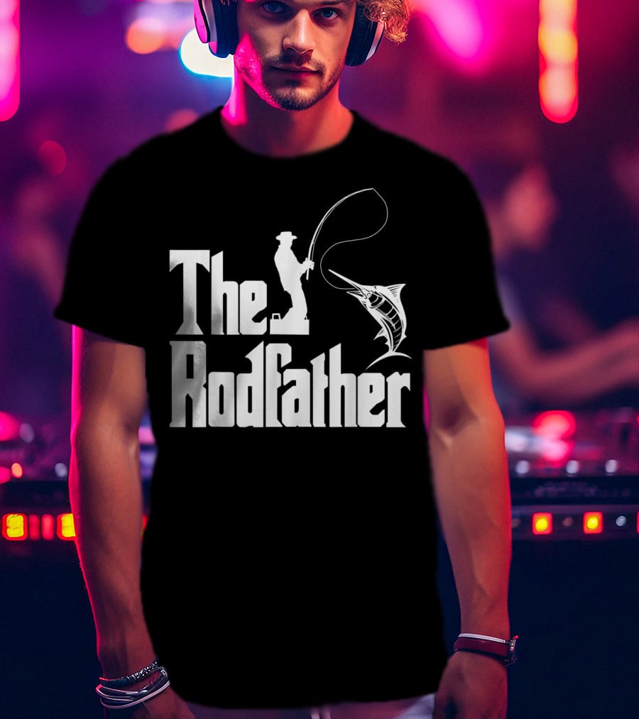 The Rodfather Funny Fishing Fishermen Marlin Iconic Reference T-Shirt