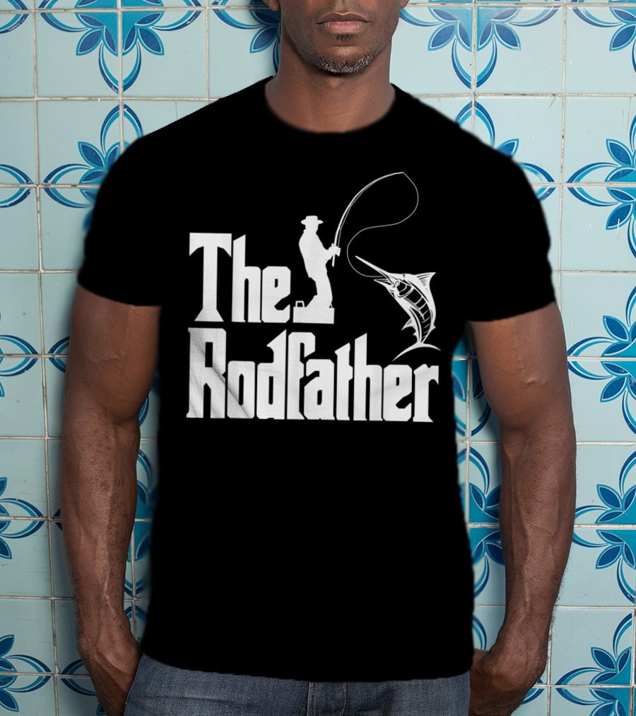 The Rodfather Funny Fishing Fishermen Marlin Iconic Reference T-Shirt