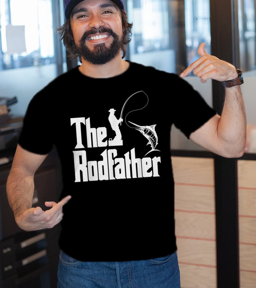 The Rodfather Funny Fishing Fishermen Marlin Iconic Reference T-Shirt