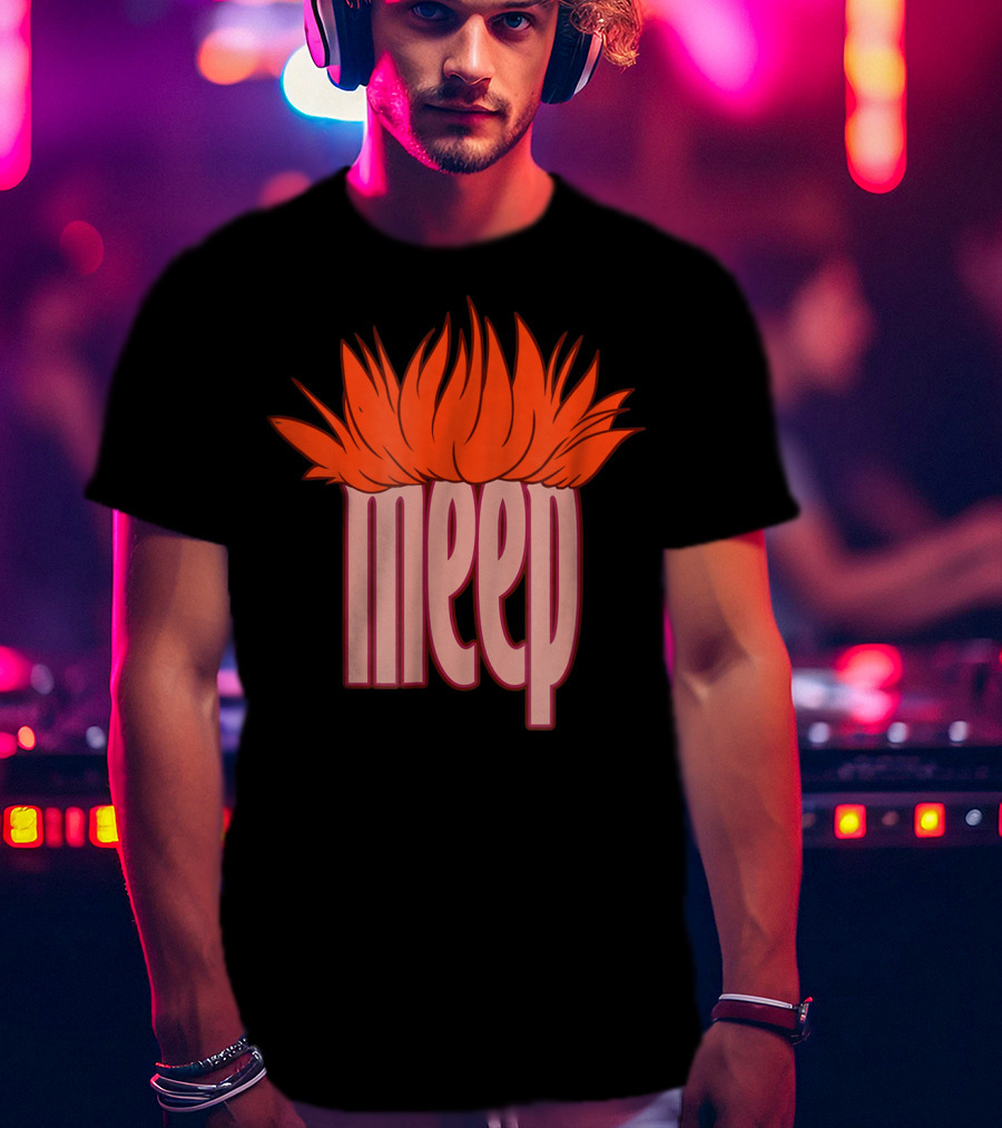 Meep Hair Orange Flame Text T-Shirt