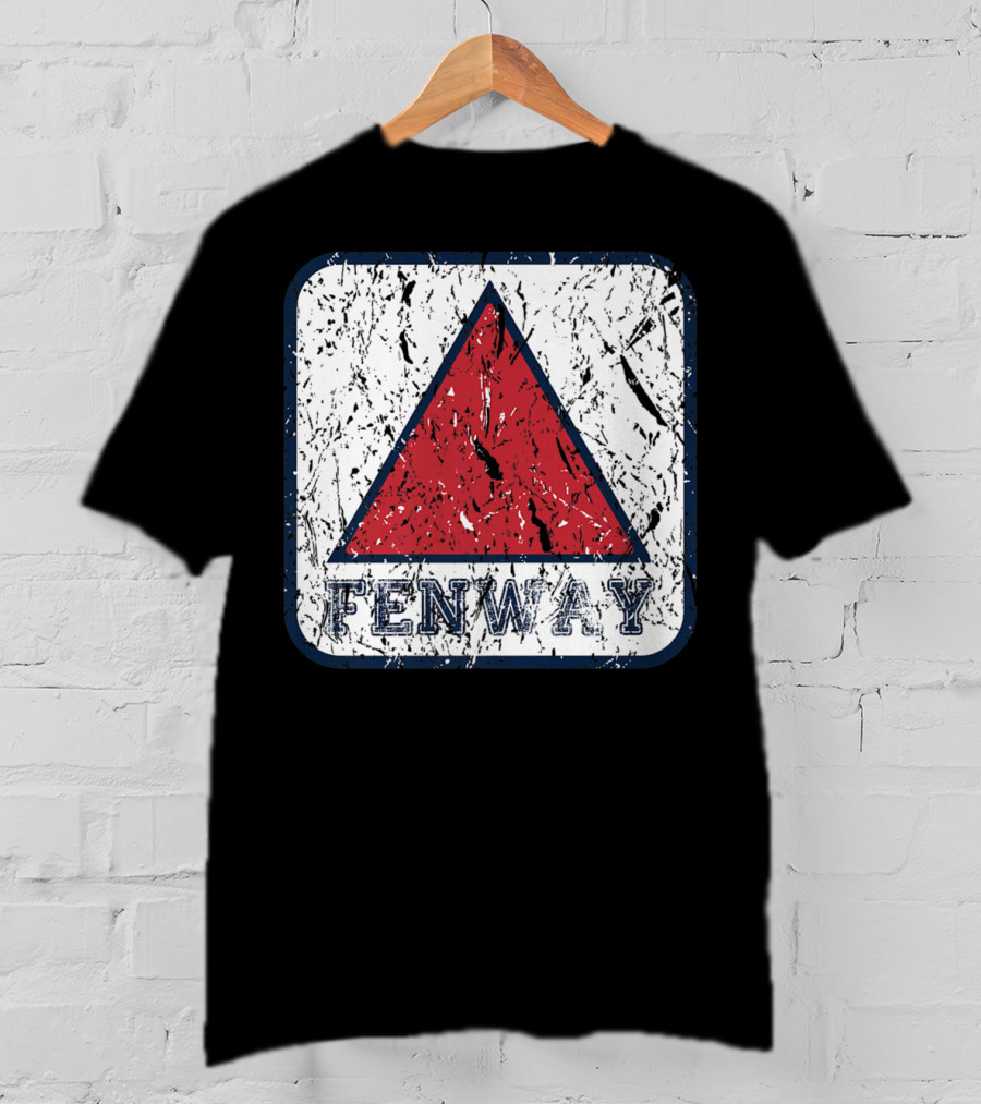 Fan Of Fenway Boston Distressed Baseball Sign Triangle T-Shirt