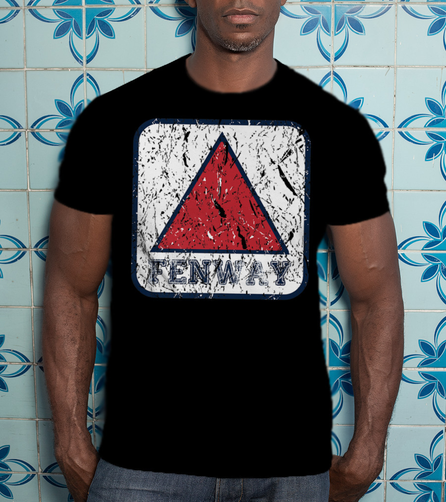 Fan Of Fenway Boston Distressed Baseball Sign Triangle T-Shirt