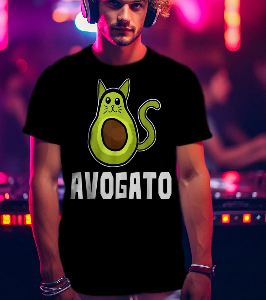 Avogato Funny Avocado Cat Lover Keto Diet T-Shirt