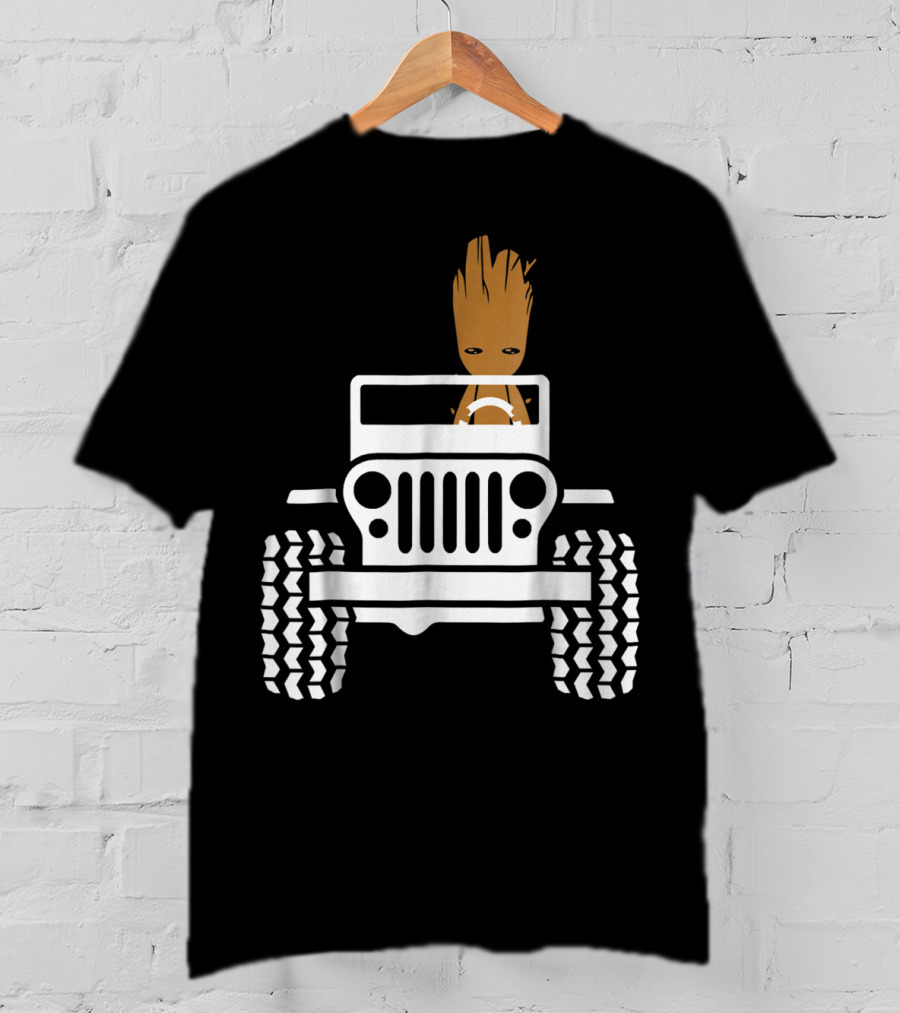 Baby Drive Jeeps Groot Funny Distress T-Shirt