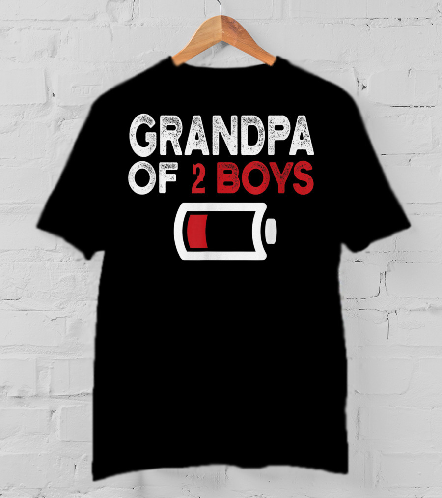 GRANDPA OF 2 BOYS LOW BATTERY T-Shirt