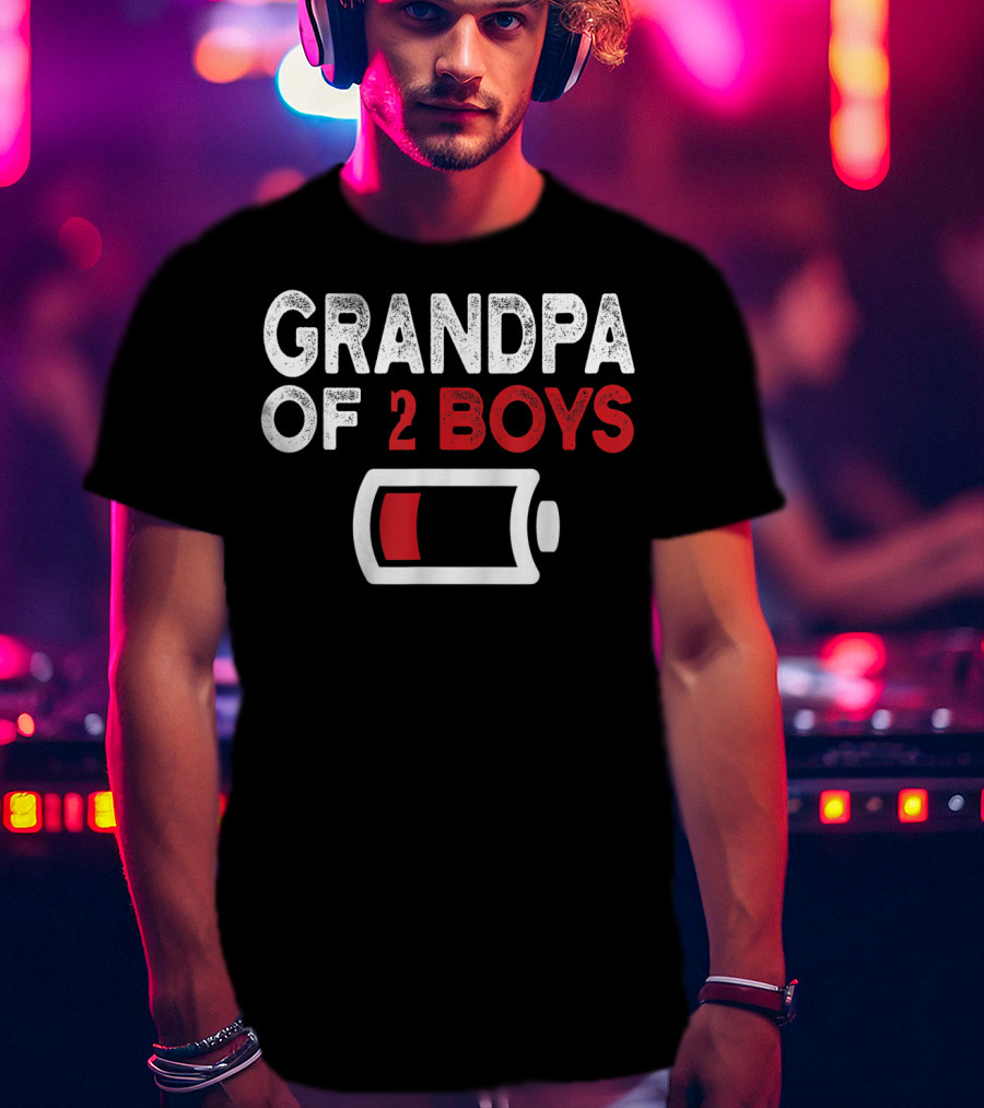 GRANDPA OF 2 BOYS LOW BATTERY T-Shirt