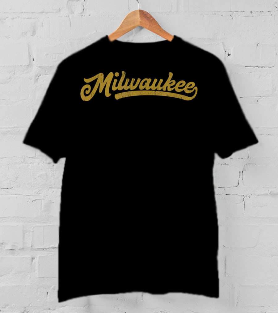 Milwaukee MKE Vintage Baseball Sports Script T-Shirt