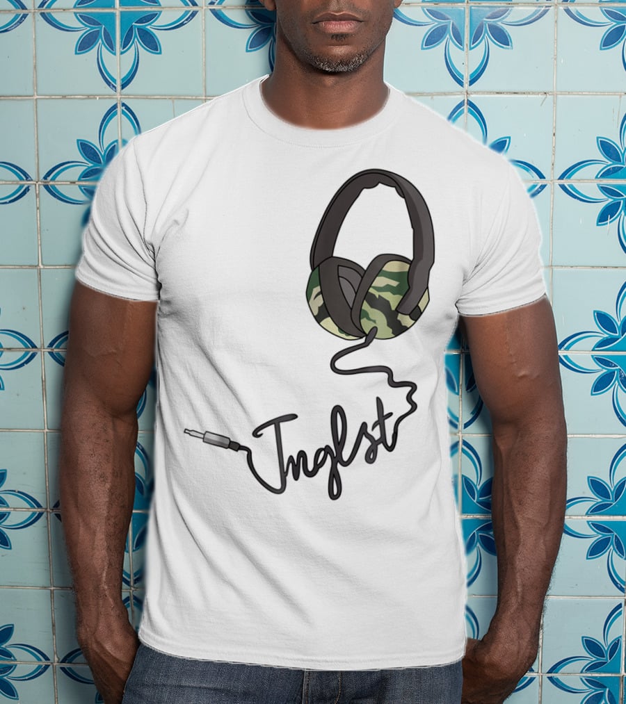 Jungle Music Junglist Drum And Bass Headphones Camo T-Shirt