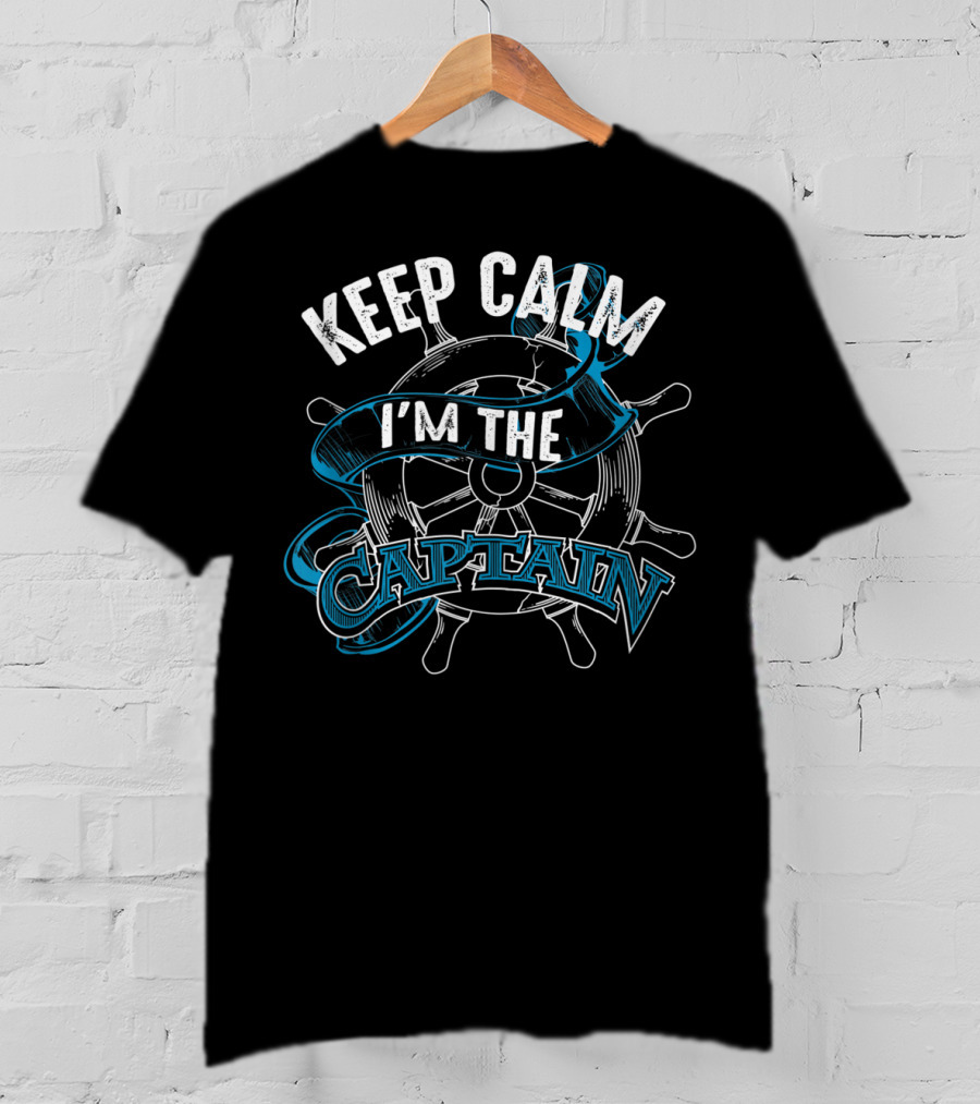 Keep Calm I'm The Captain Nautical Steering Wheel T-Shirt